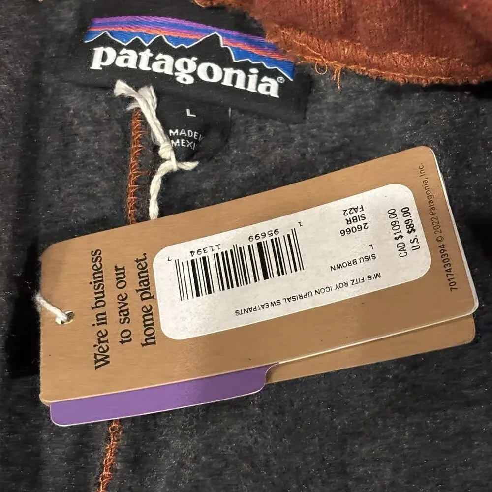 Patagonia Men's Fitz Roy Icon Uprisal Sweatpants Sisu Brown Burnt Orange Large